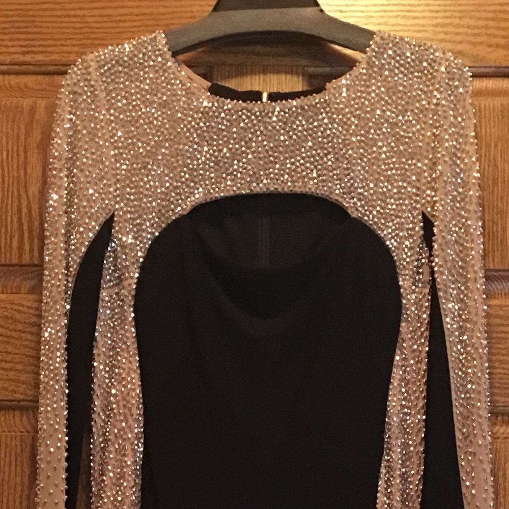 Gold Bling & Black Formal Dress